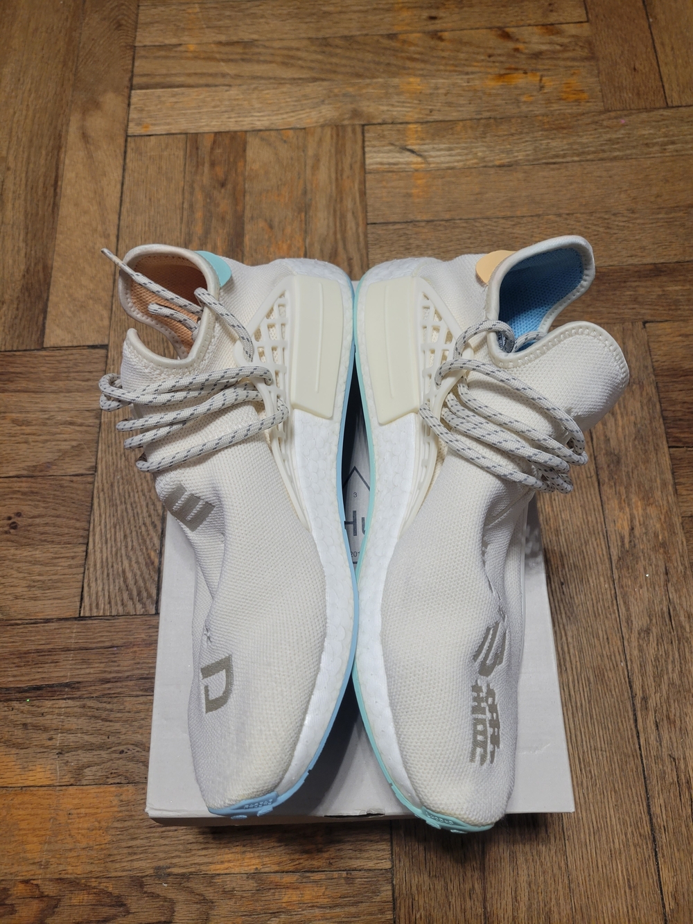 White Pharrell x Adidas NMD Human Race Sneakers Size 10 - Picture 4 of 8